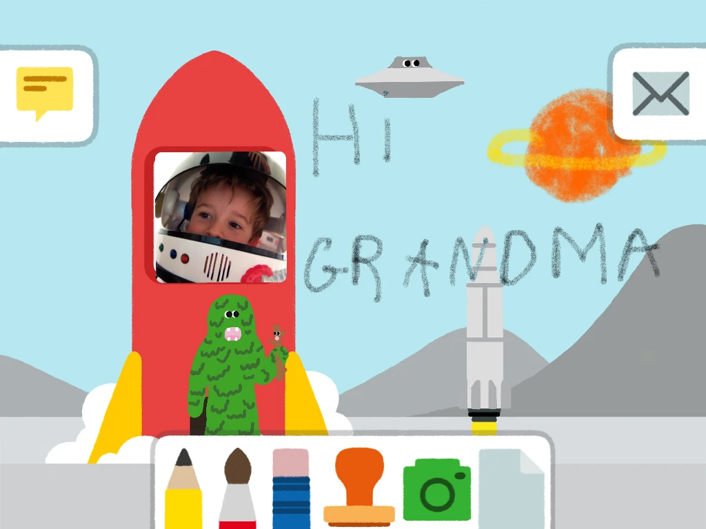 While the brushes let children create digital artworks, the pencils give little ones the opportunity to write things with their fingers