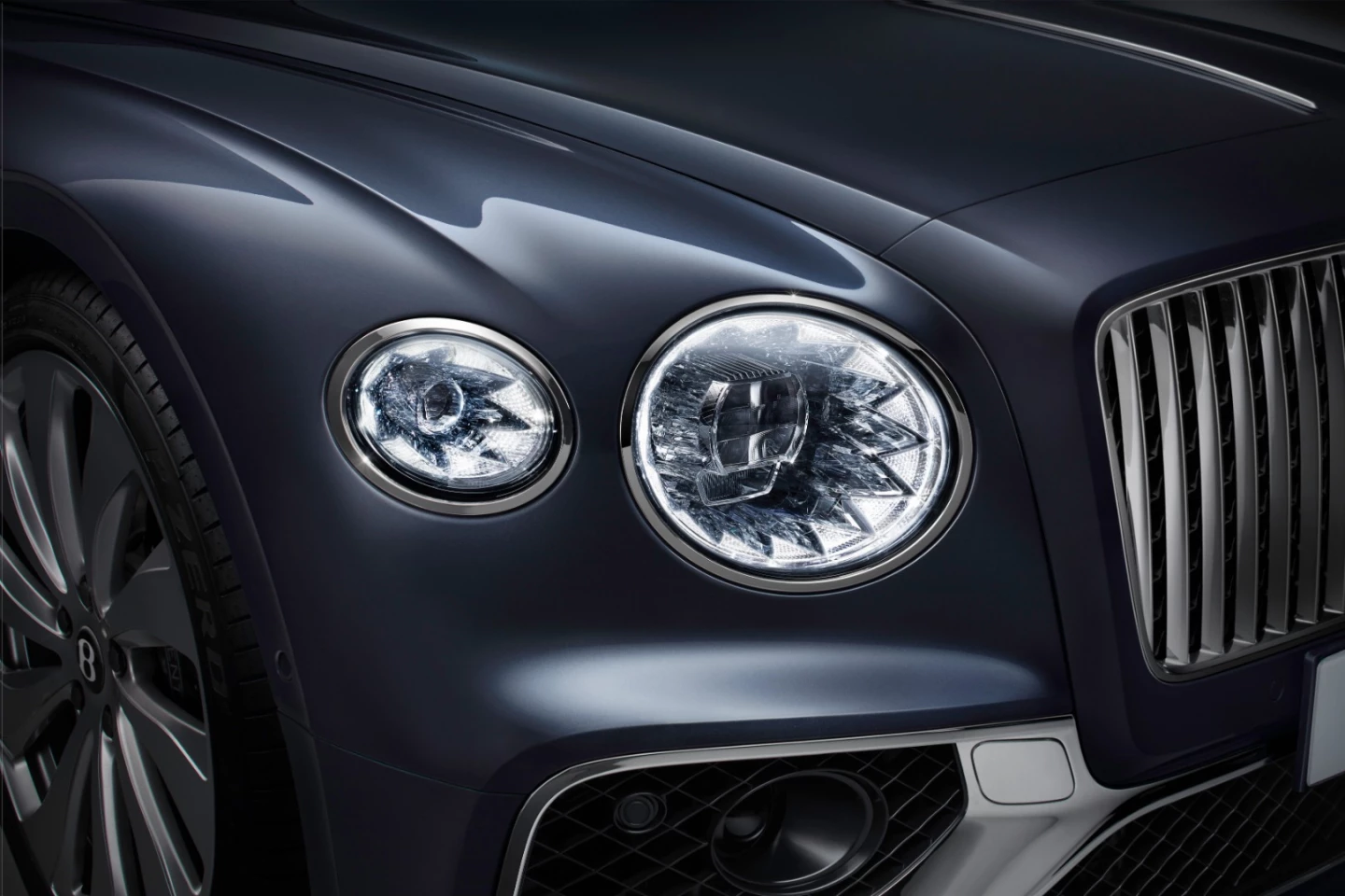 LED matrix headlights with a very spunky design twist around the edges
