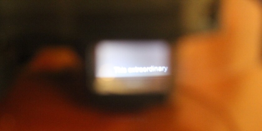 The Vuzix Star 1200 augmented reality glasses are showing the translated text as subtitles (Image: Will Powell)