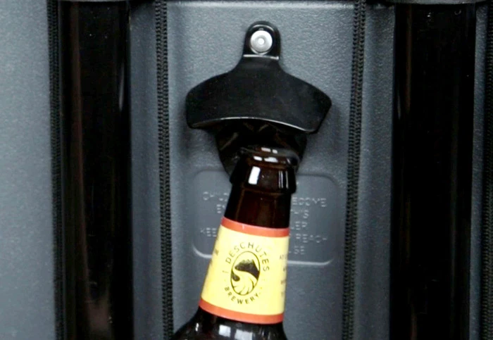 A built-in bottle opener means you'll never be stuck searching for one