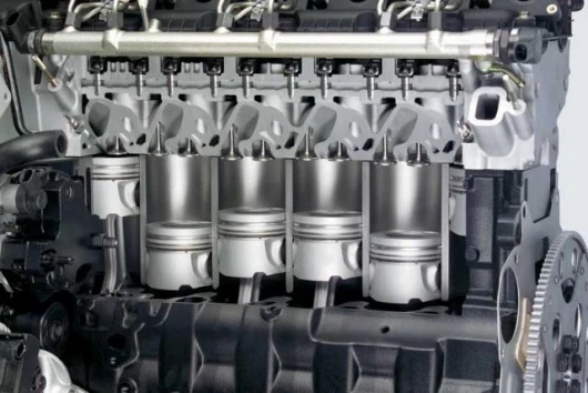 Cutaway of the BMW variable twin turbo diesel engine that won the 3 litre class