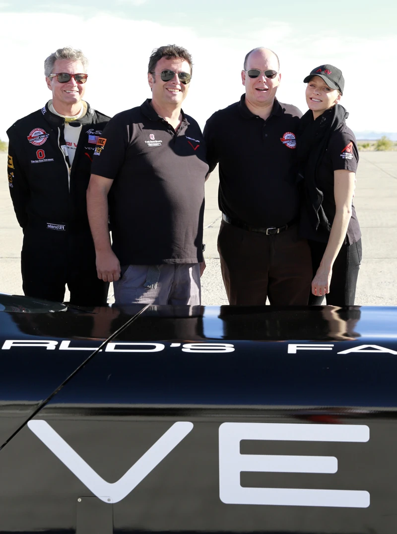 Team members around the car(Photo: Denis Boussard/Venturi Automobiles)
