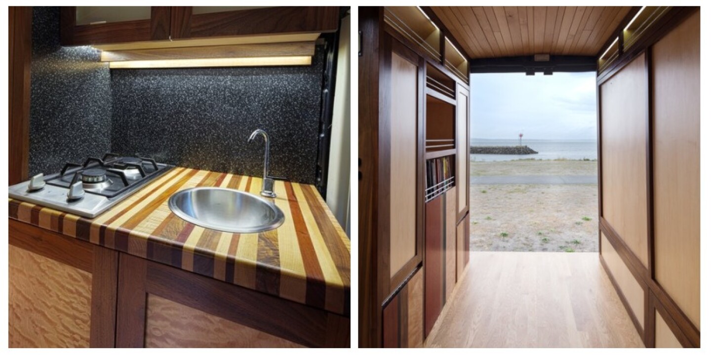 Ram Promaster cargo van converted into a multipurpose camper