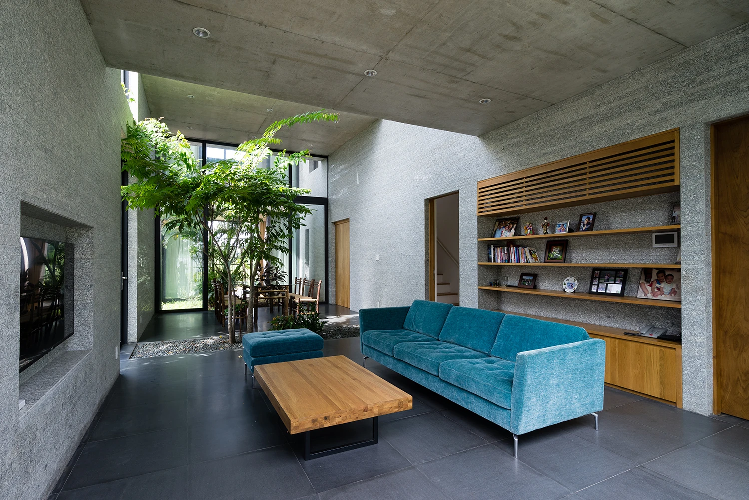 Binh House's carefully designed interior layout is designed to allow each member of the family some privacy, though sight lines ensure a visual connection to most areas