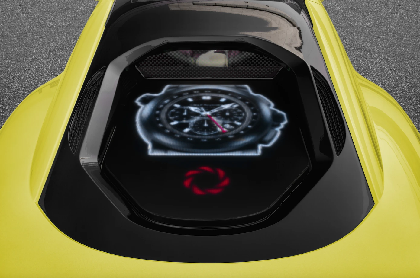 The LED display on the drone platform can be used for marketing and design
