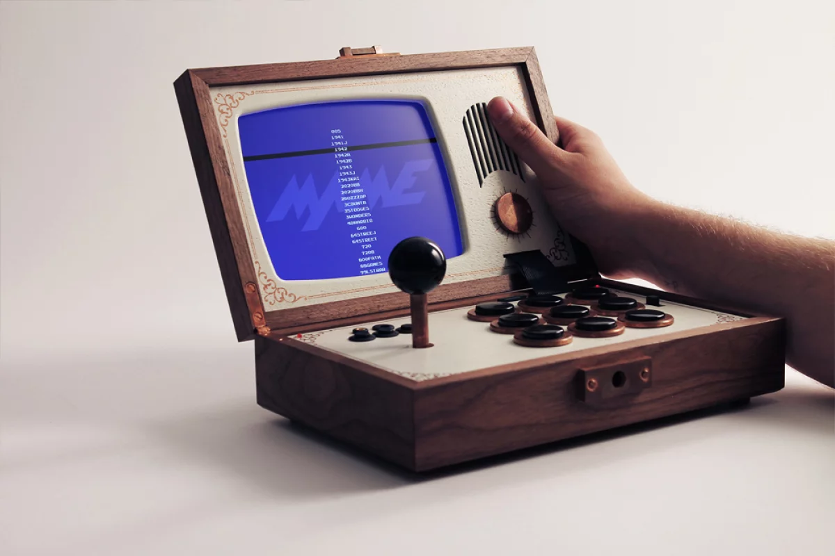 Swedish design firm Love Hultén's R-Kaid-R is an elegant retro arcade that you can fold up and carry around (Photo: Love Hultén)