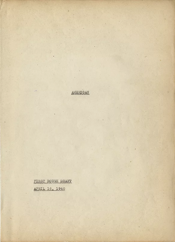 "American," the working title for Citizen Kane, Orson Welles' personal typed manuscript, sold for $32,000