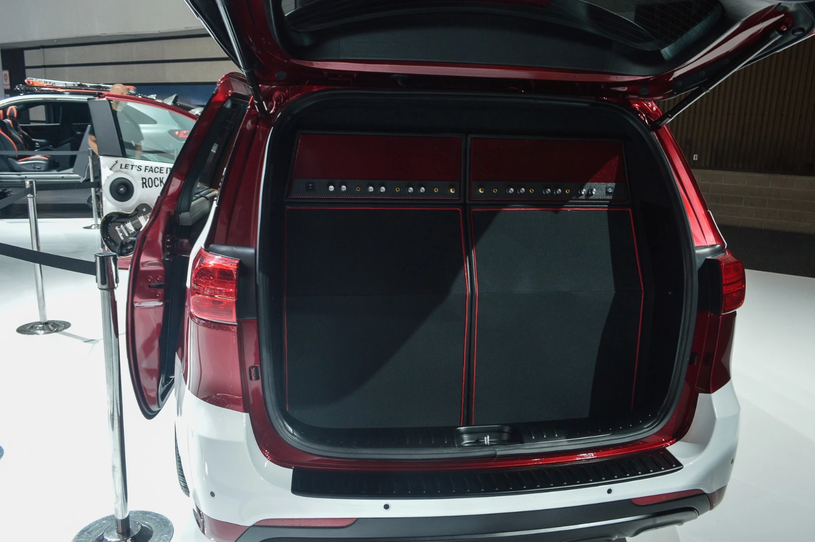 The amps turn Kia's School of Rock Sedona SEMA concept into a concert hall on wheels
