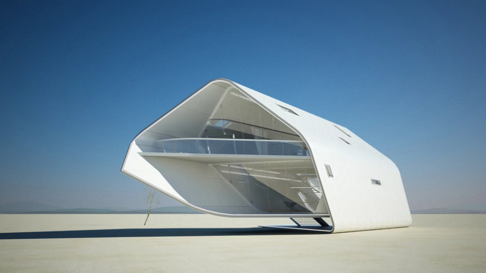 Modularized skylights and glass windows can be electronically controlled to change the level of transparency, depending on how much heat or sunlight you wish to let it (image from Violent Volumes)