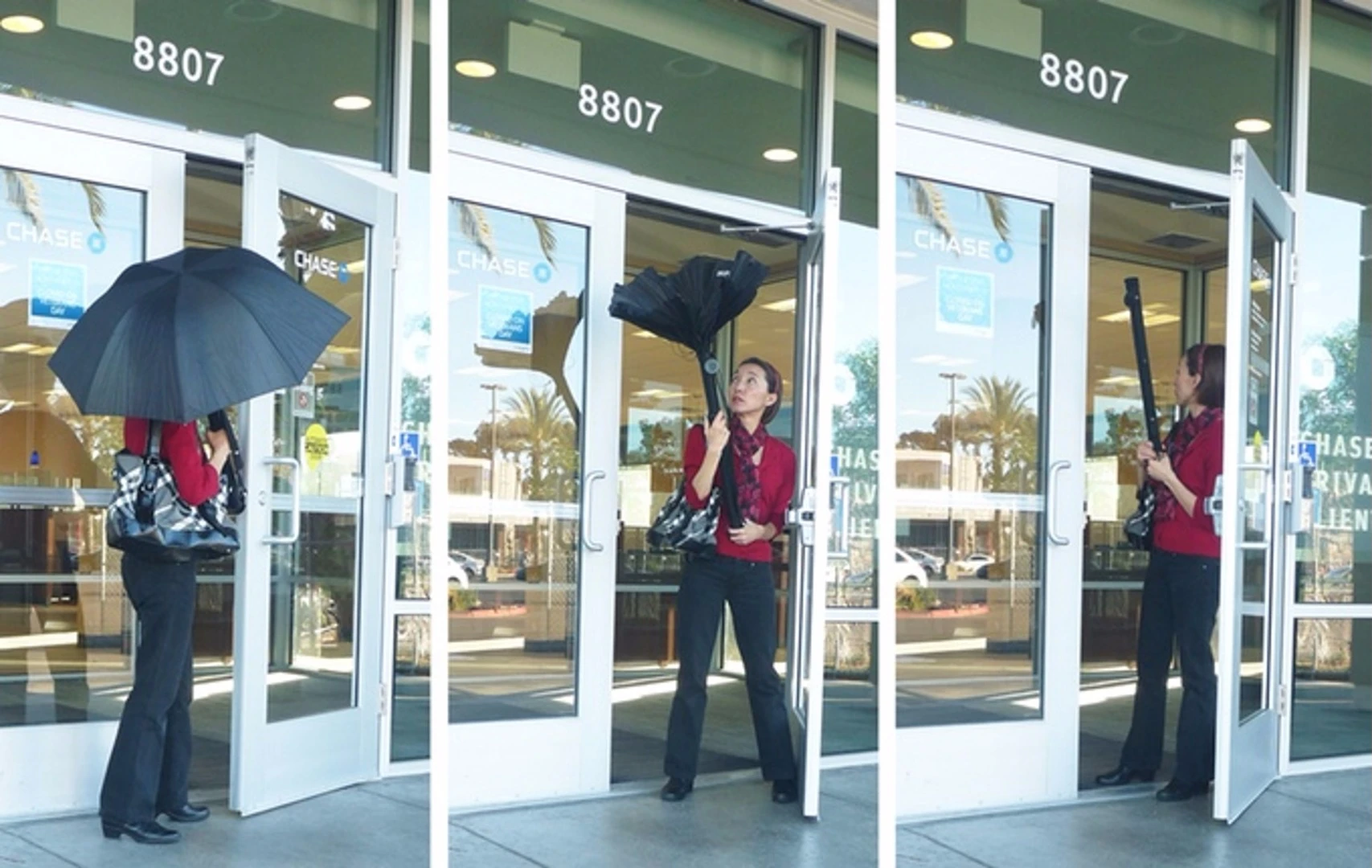 The RainBender inverts the conventional umbrella design