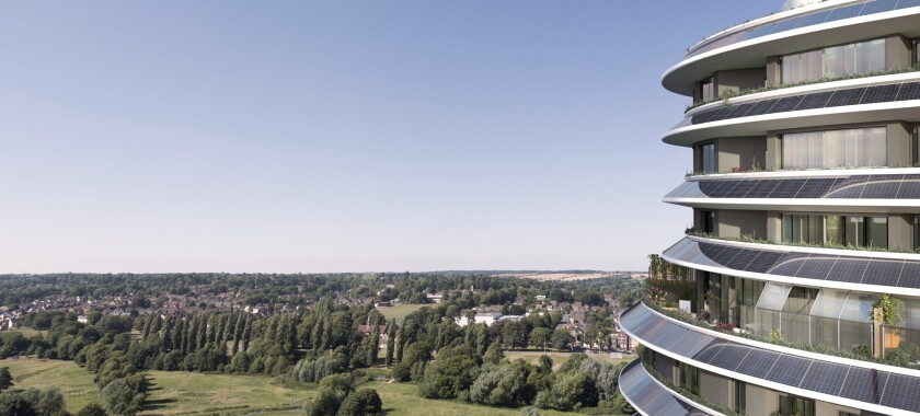Solar panels will be integrated into the balconies of each apartment at the Beacon