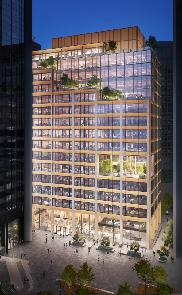 Burrard Exchange will rise to a height of 260 ft (almost 80 m) and consist of 16 floors