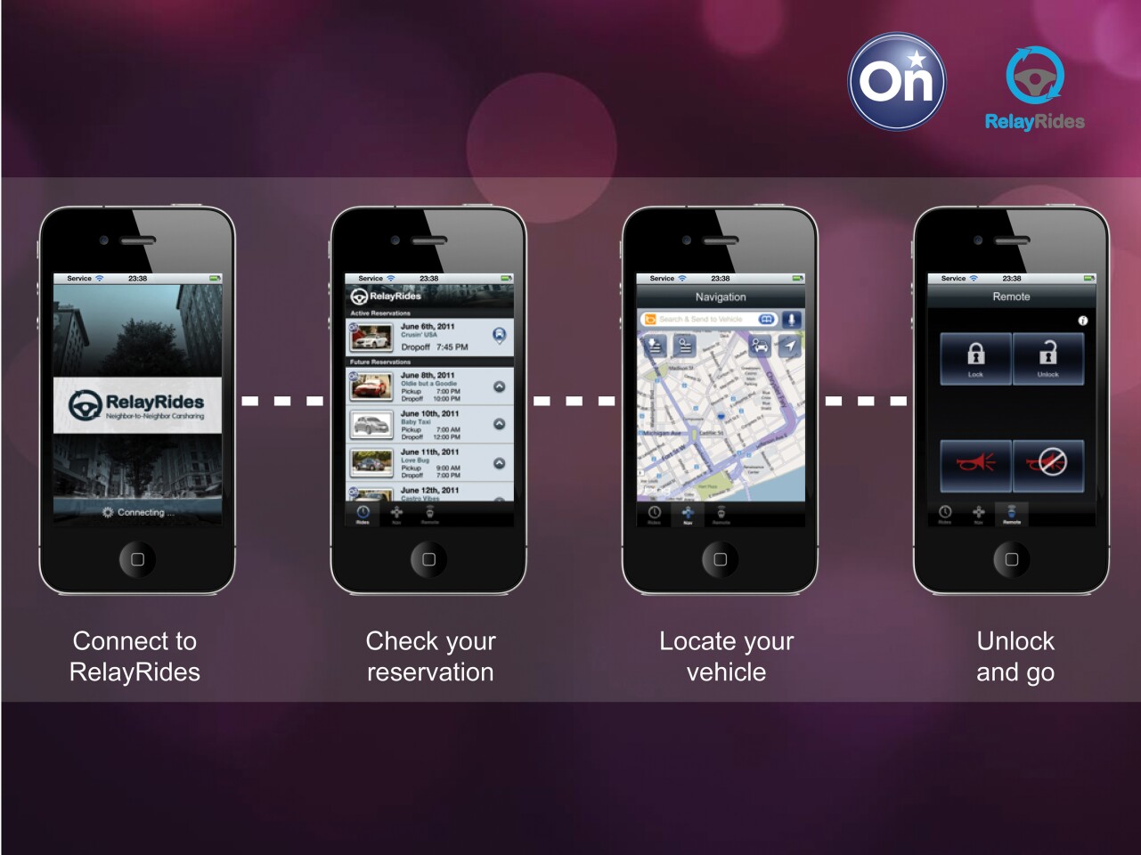 The RelayRides app is designed for car-sharing
