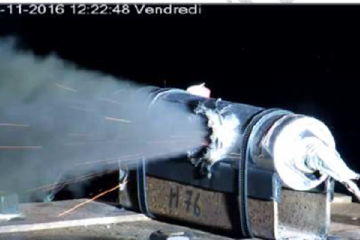 Micrometeoroid battery impact test conducted by ESA