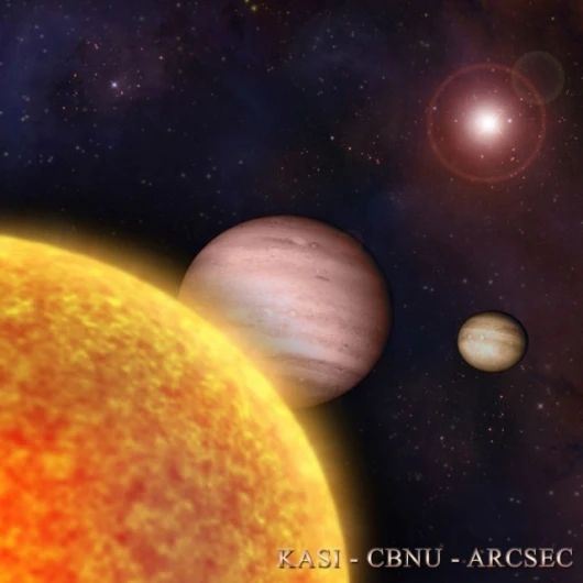 Artist's impression of the newly detected planets Photo courtesy KASI, CBNU, and ARCSEC