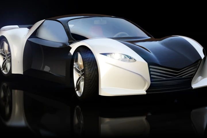 The Tomahawk kit-car features various items like dihedral doors, a T6 aluminum monocoque chassis, front and rear crash zones, a polymer panel body, built-in roll bar and a targa-top (Image: Dubuc SLC)