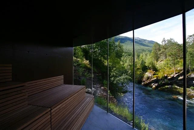 The hotel also features a day spa that has been built in a similar style to the cabins