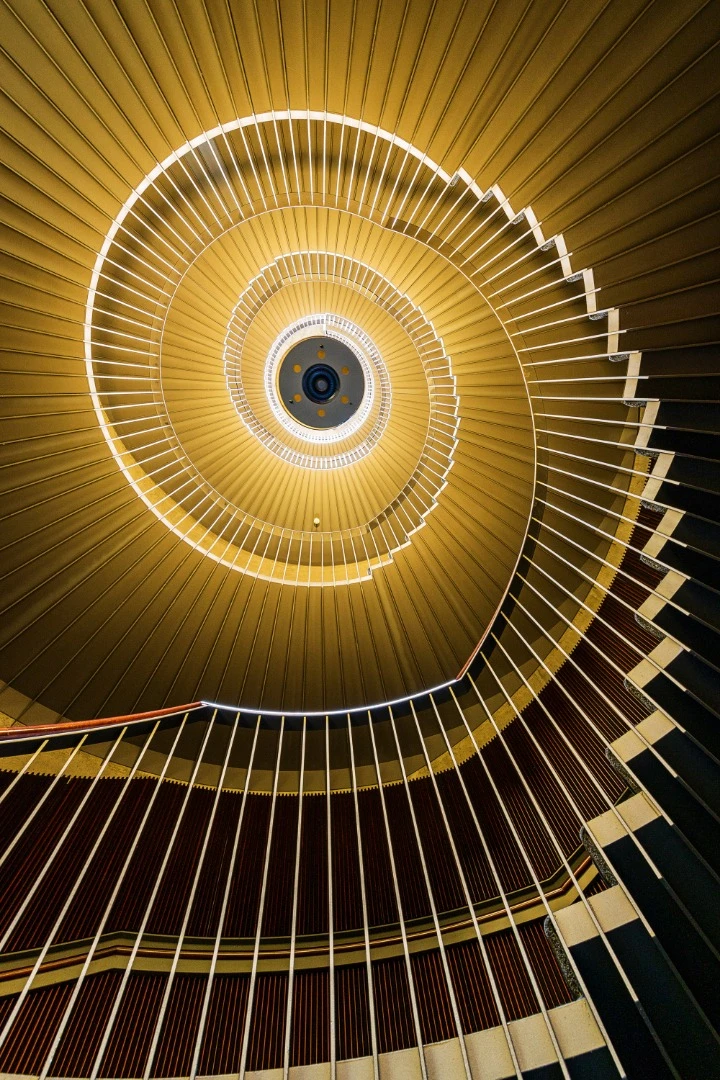 A spiralling staircase in Edinburgh, Scotland