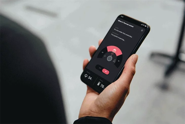 The Mercury jacket can be controlled by a smartphone app, but it also comes with support for Amazon Alexa