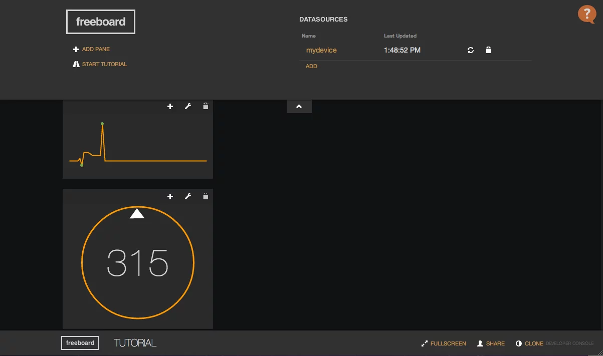 Using very little time (and even less programming prowess) I was able to create a widget that tracked the position of my phone along two axes