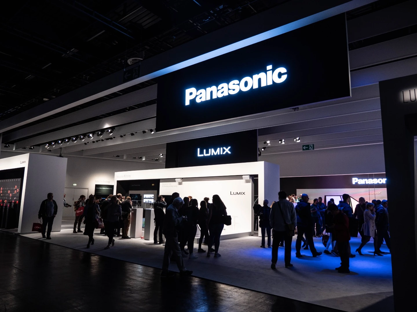 Panasonic went for a dark, backlit look for its stand