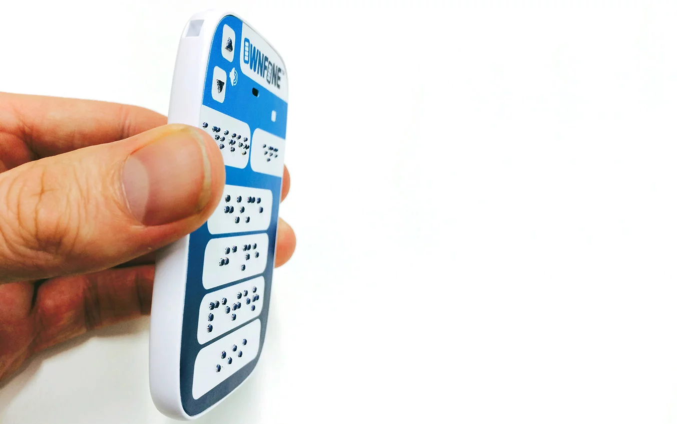 The OwnFone is available in the UK starting from £40 (US$68), or £60 ($101) for a braille version