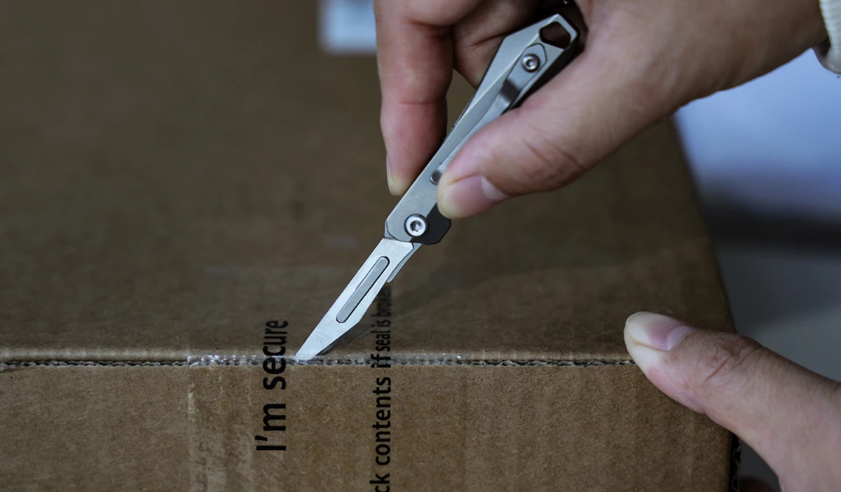 The BladNex is perfect for opening packages, slicing paper, and even cutting paracord