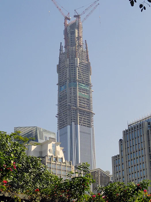 The Ping An Finance Center, currently under construction in China. It will open in 2016 at a height of 660 metres.