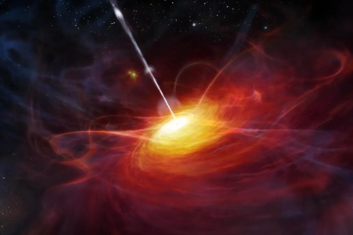 An artist's impression of a quasar (Image: ESO/MKornmesser)