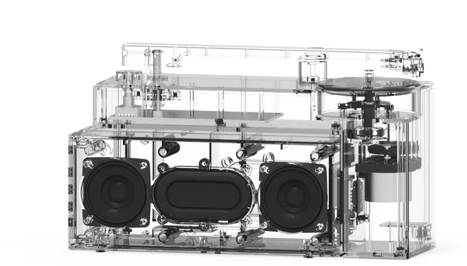 The Duo's Bluetooth speaker includes two full range drivers with passive radiators