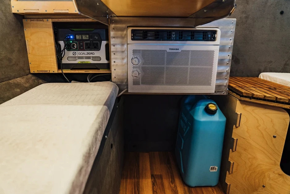 Air conditioning and solar charging are available options