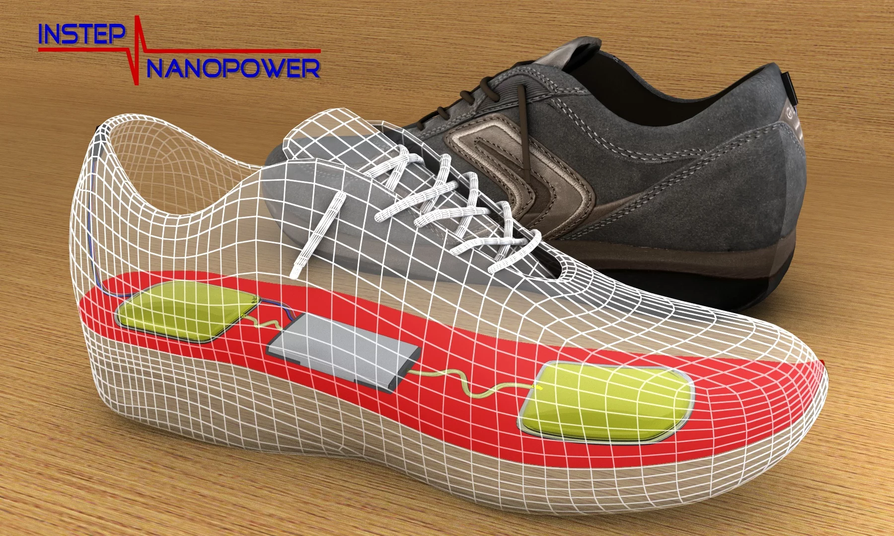 A new in-shoe device is designed to harvest the energy that is created by walking, and store it for use in mobile electronic devices