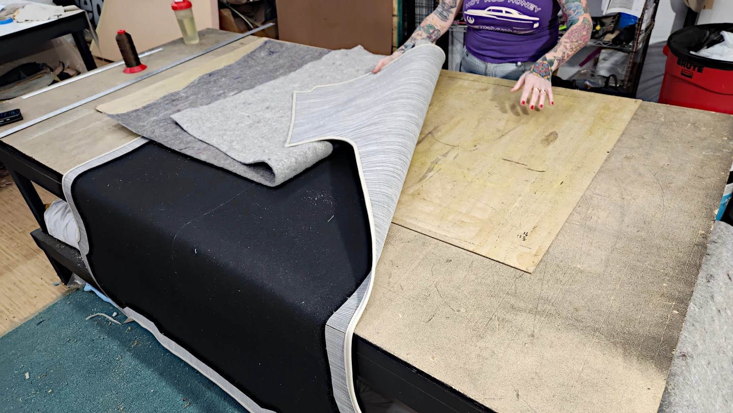 Vigilante and JeepHeritage have a master upholsterer on site, doing beautiful work