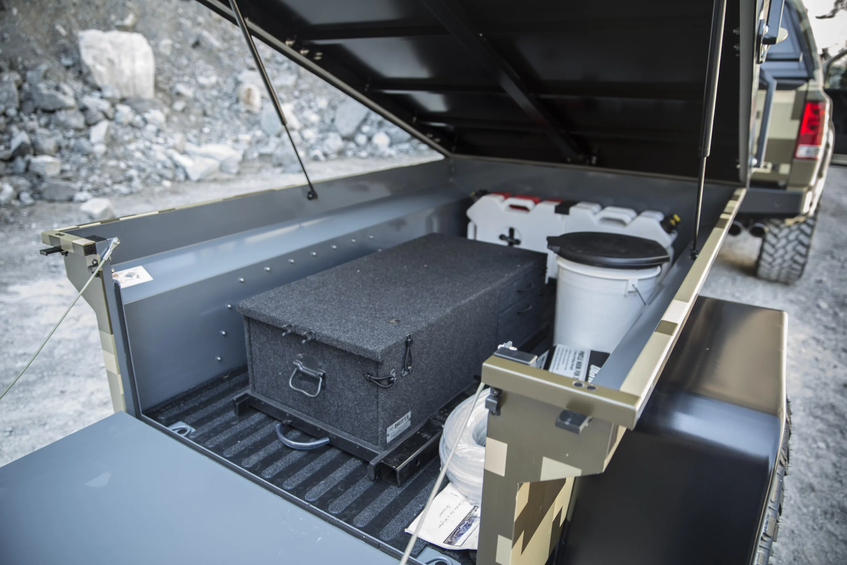 The Manley ORV trailer sleeps two up top, carries supplies below