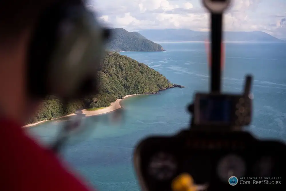 Researchers carry out an aerial survey of damage to the Great Barrier Reef