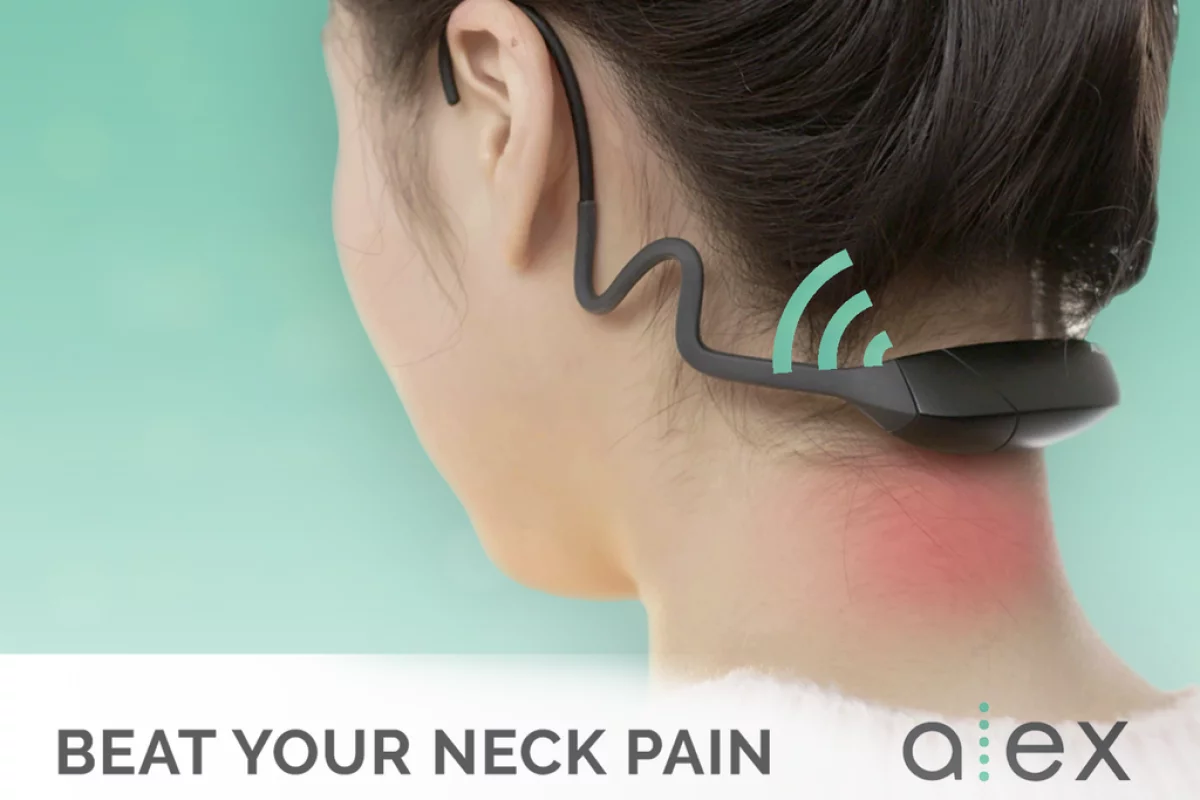The Alex posture tracker works as a coach by addressing the tilt of one's head