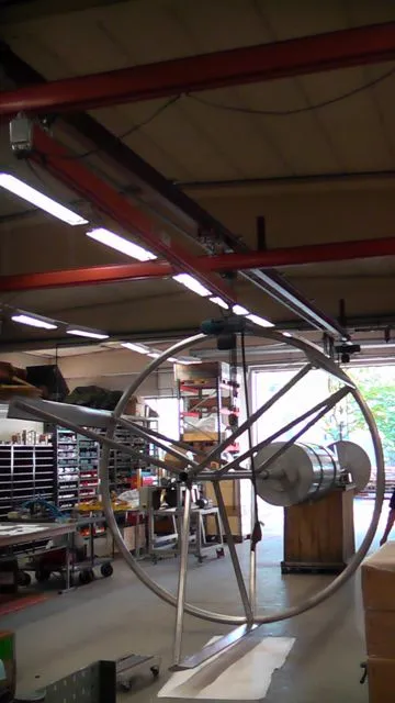 The small-scale SeaTwirl prototype, in production