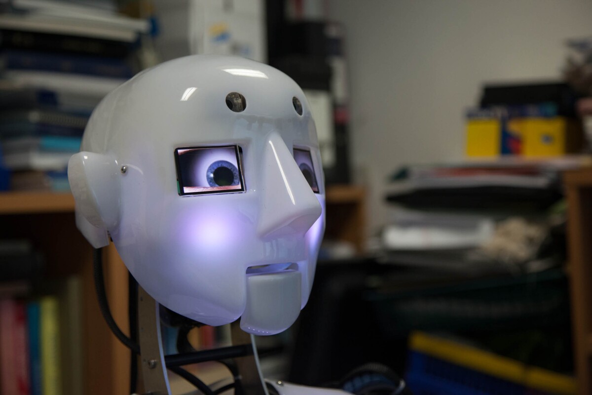 Robothespian, used as a beaming avatar (Photo: Tim Weyrich, UCL)