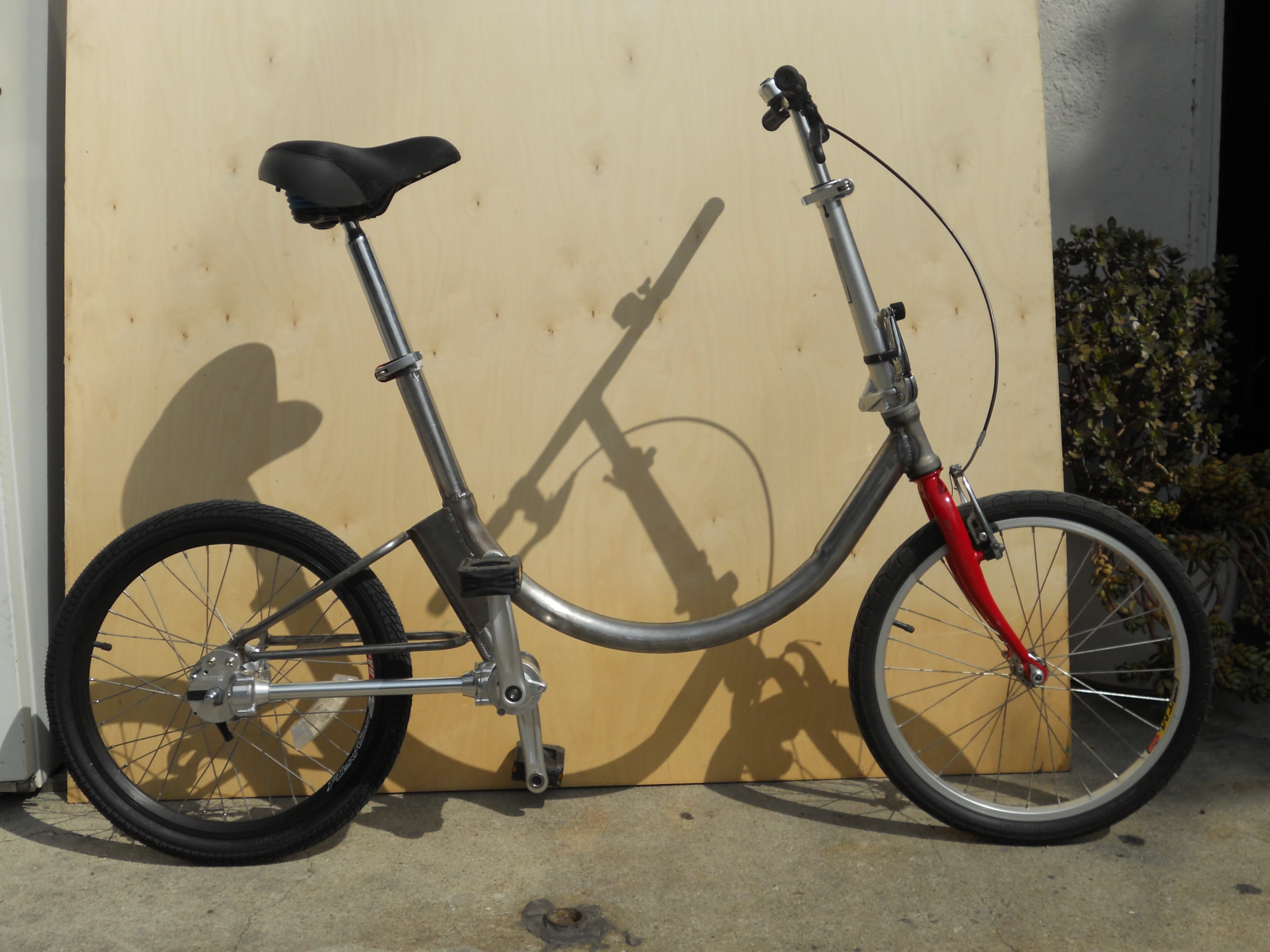 Working on an early prototype of the folding e-bike
