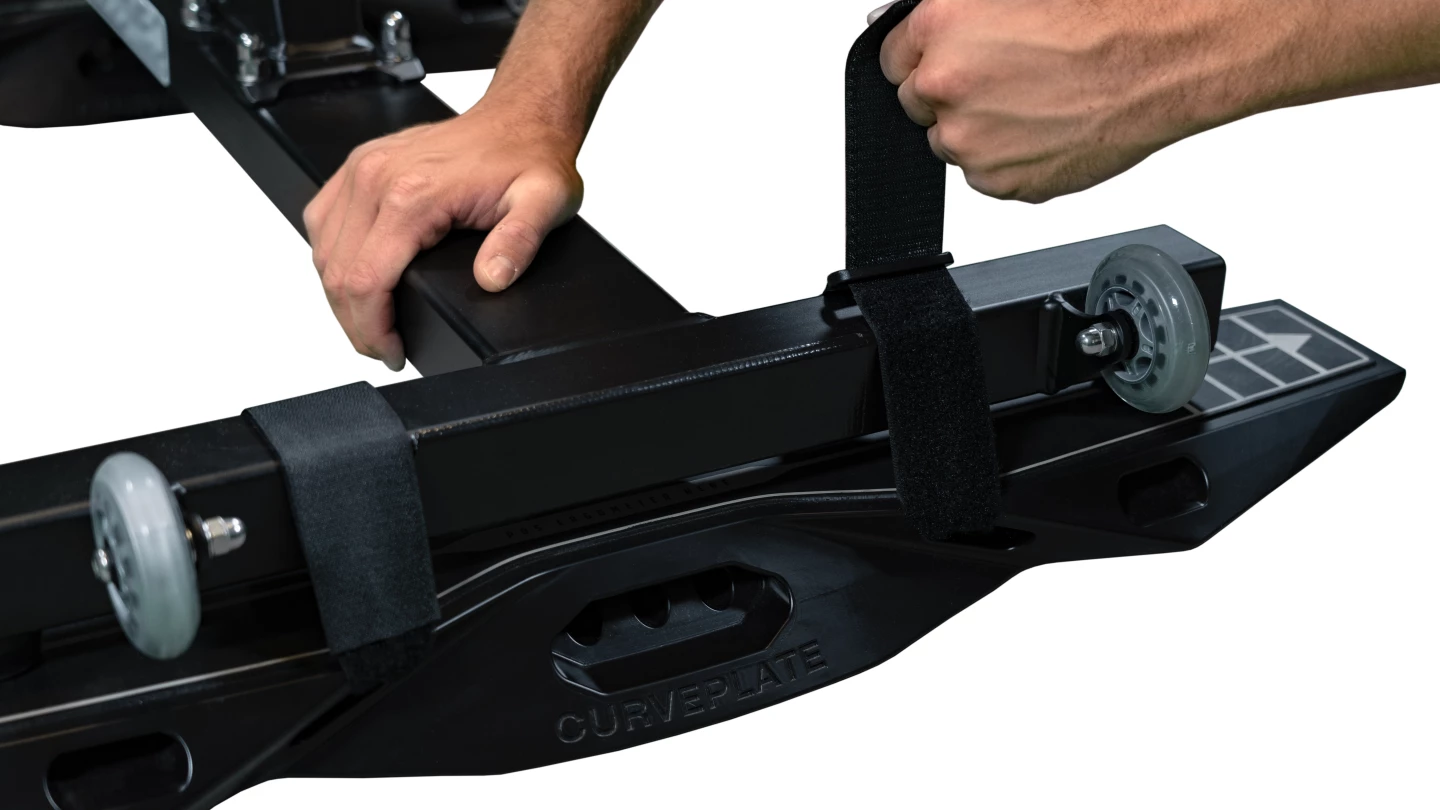 Each Curveplate weighs 2.5 kg (5.5 lb), and can support a maximum load of 240 kg (529 lb)