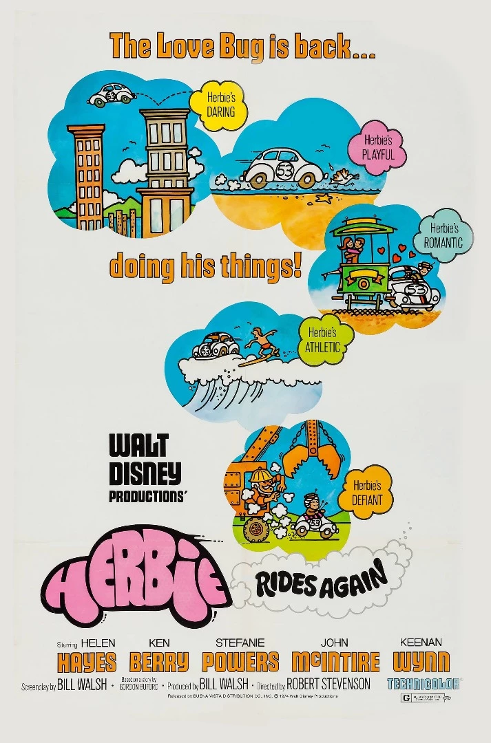 Film poster for the movie, Herbie Rides Again (1974)