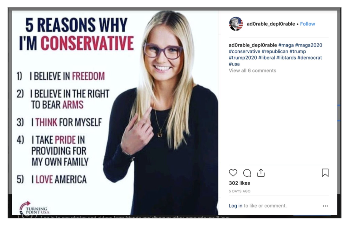 A meme that originated from a conservative group in the US, shared by an account found to be linked to Russian sources.