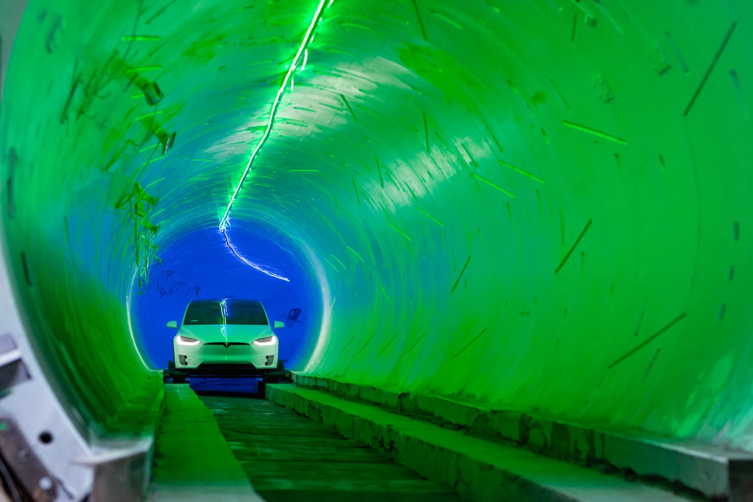 A look inside an earlier test tunnel built by The Boring Company