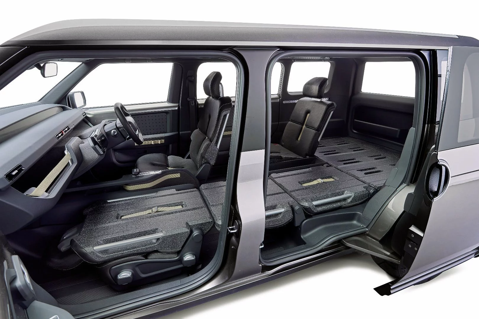 With the flat folding seat system, the Tj Cruiser hauls goods you'd usually want an empty cargo van for