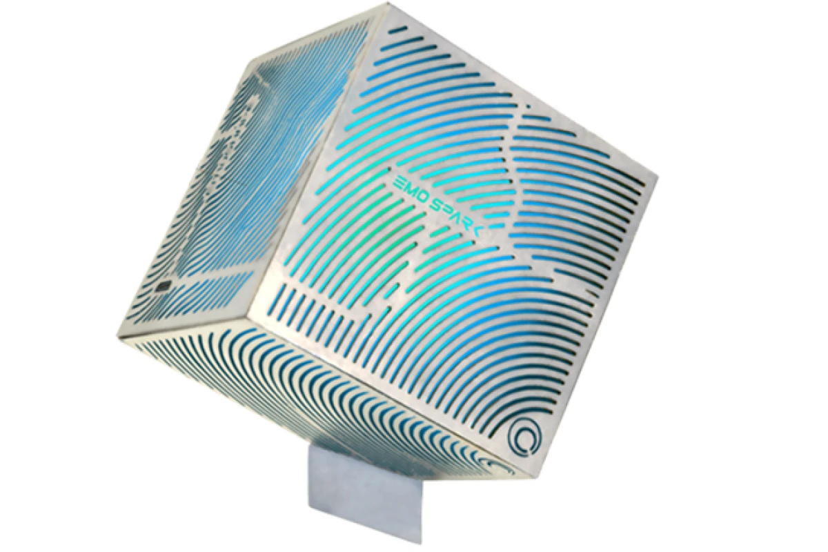 The EmoSpark console is a Wi-Fi and Bluetooth enabled cube that used a combination of facial recognition software and content analysis to detect a user's emotions