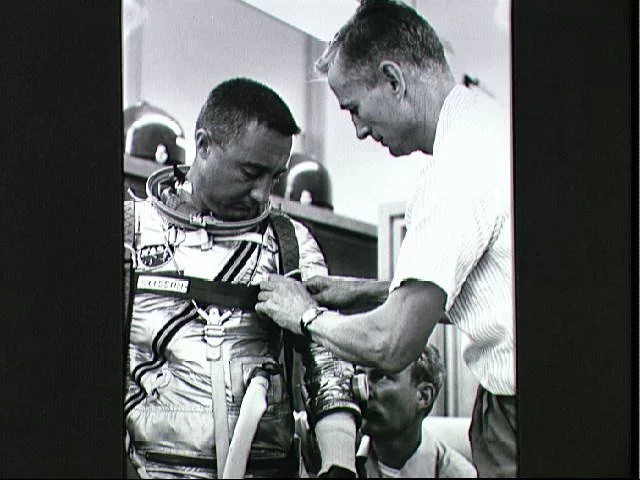Gus Grissom suiting up
