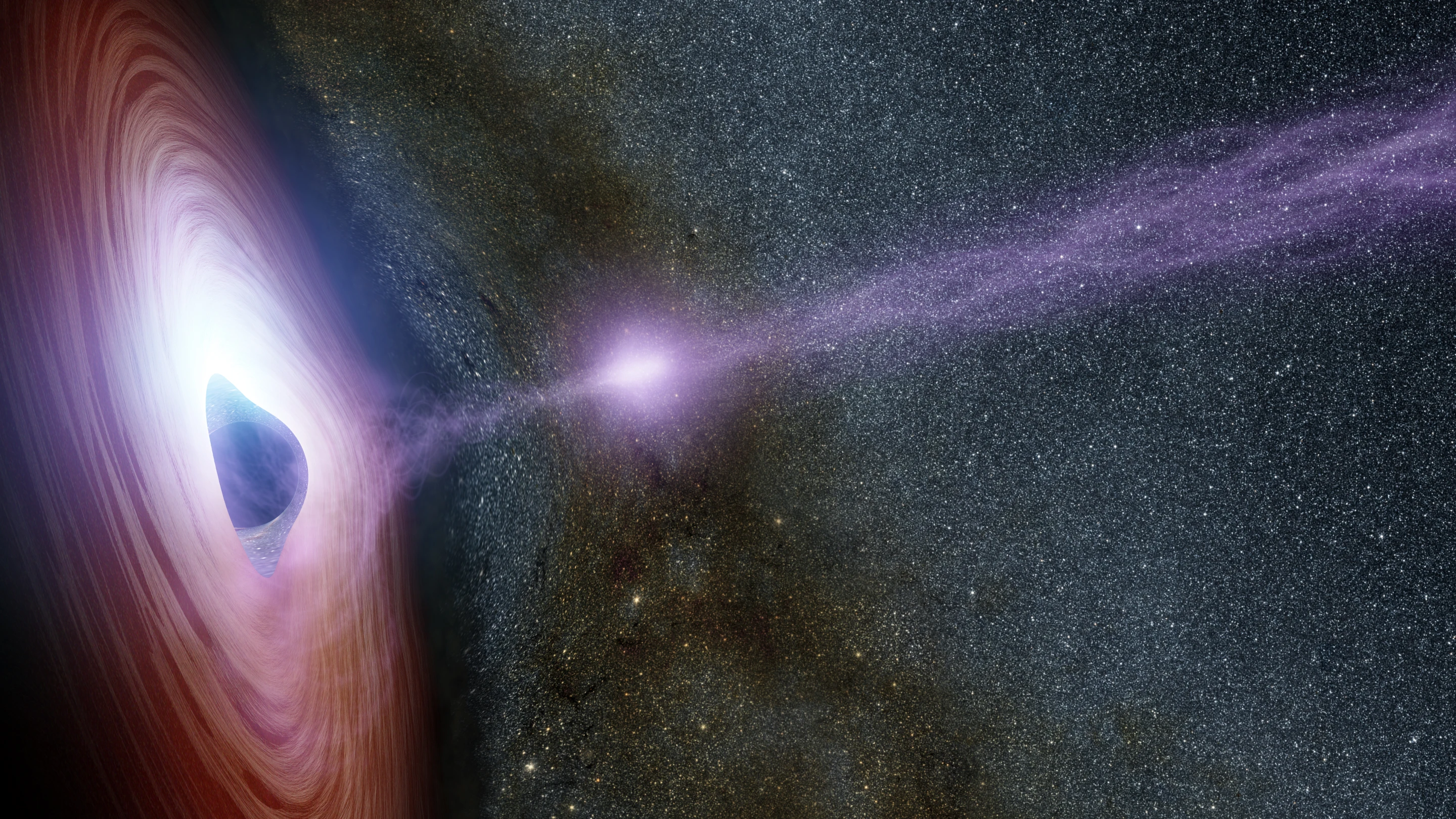 Artist's impression of a flare being emitted by a supermassive black hole