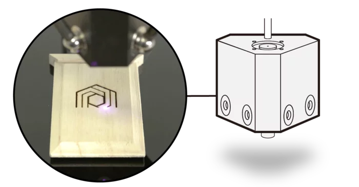 The laser engraver can work on a number of materials, including wood and plastic