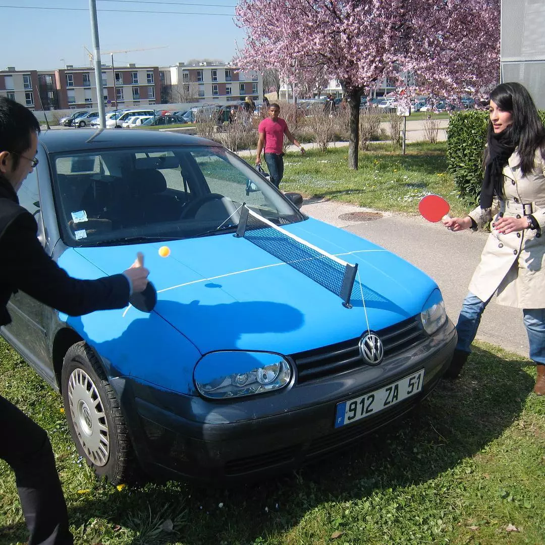 One of Bufalino's early ping pong car constructions from 2011