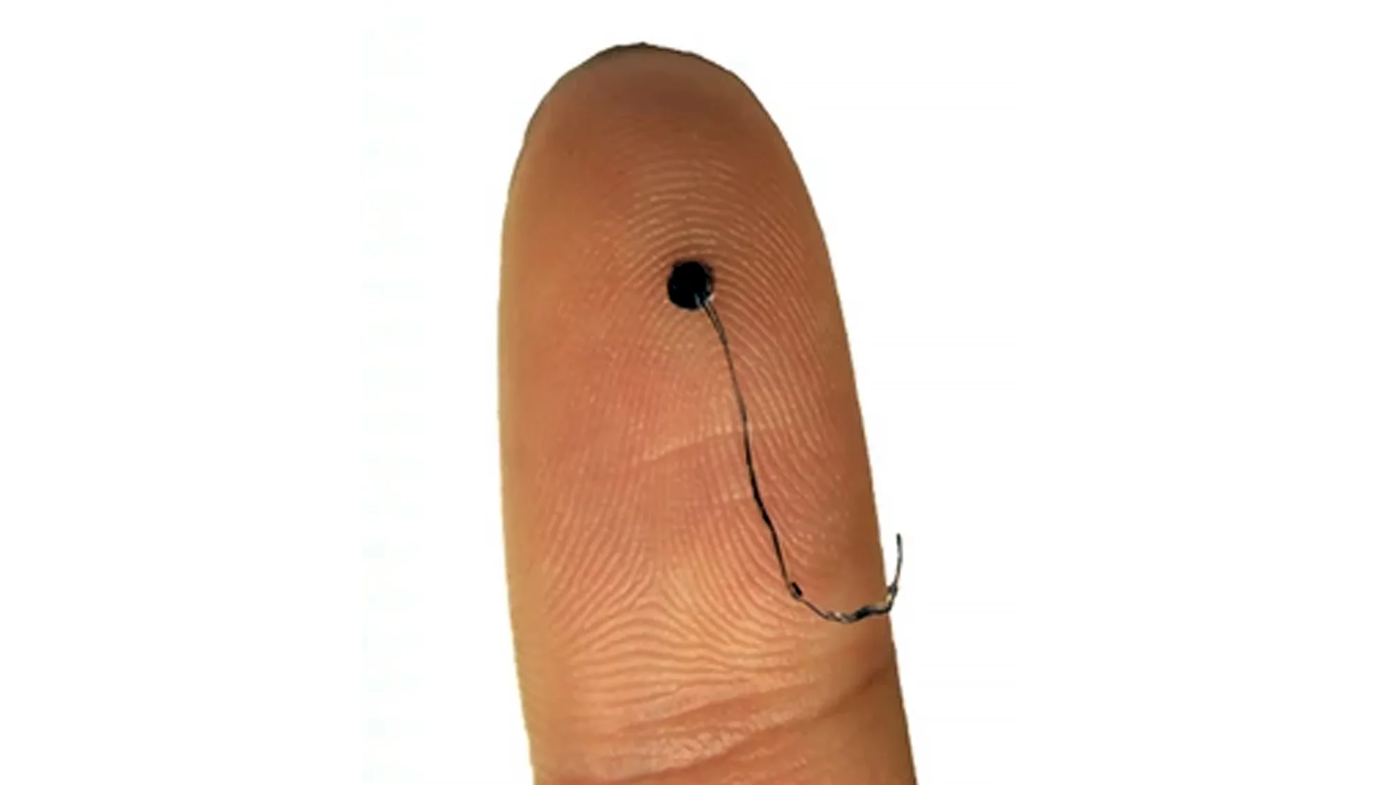 A single electrode, designed to look like a hair